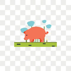 Pig vector icon isolated on transparent background, Pig logo design