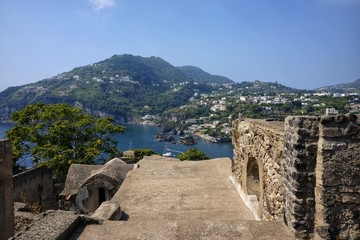 panoramic views of Ischia bridge