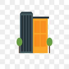 Building vector icon isolated on transparent background, Building logo design