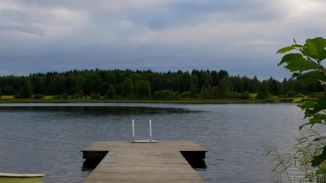 Time lapse of a dock at lake Saimaa Finland