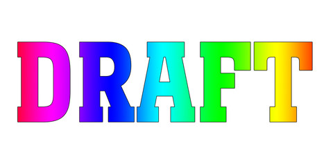 draft Multicolor logo rainbow style isolated white