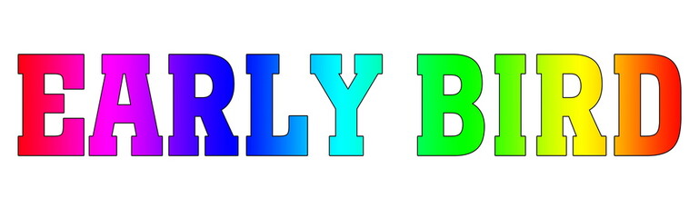 early bird Multicolor logo rainbow style isolated white