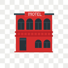 Motel vector icon isolated on transparent background, Motel logo design