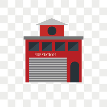 Fire station vector icon isolated on transparent background, Fire station logo design