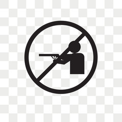 No shooting vector icon isolated on transparent background, No shooting logo design