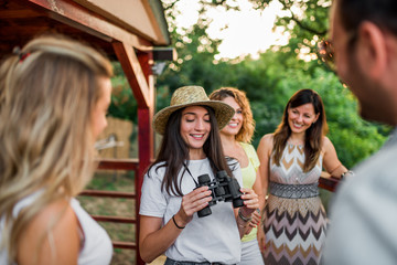 Friends on a vacation in nature.