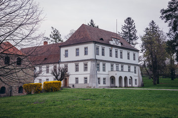 Fototapeta na wymiar Castle in Brezolupy, small village in Zlin district, Czech Republic