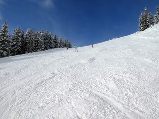 Obraz premium Skifahrer gegenüber dem Hochkönig