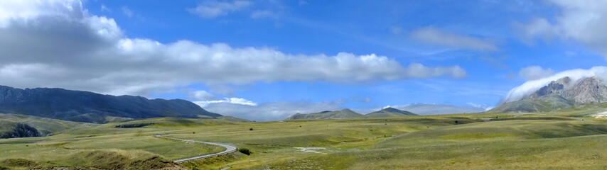 Panoramic in Gran Sasso National Park in Abruzzo, Italy