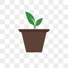 Plant vector icon isolated on transparent background, Plant logo design
