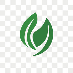 Obraz premium Leaf vector icon isolated on transparent background, Leaf logo design