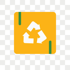 Recycling vector icon isolated on transparent background, Recycling logo design