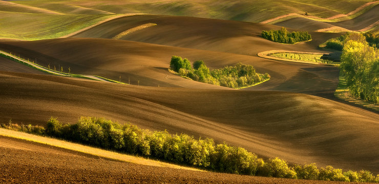 Moravian fields, Moravia, Czech Republic, around the village Kyjov 
