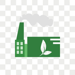 Factory vector icon isolated on transparent background, Factory logo design