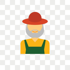 Farmer vector icon isolated on transparent background, Farmer logo design