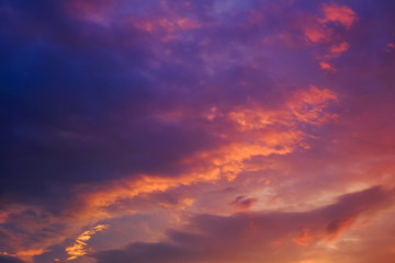 Naklejka na ściany i meble Dramatic sunset sky