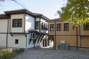 PLOVDIV, BULGARIA - NOVEMBER 09, 2015: old buildings in historical centre of the city.