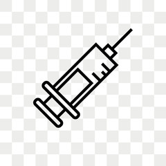 Syringe vector icon isolated on transparent background, Syringe logo design
