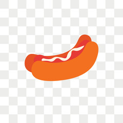 Hot dog vector icon isolated on transparent background, Hot dog logo design