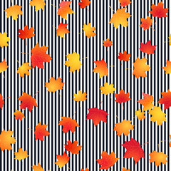 Maple seamless pattern. Autumn vector background