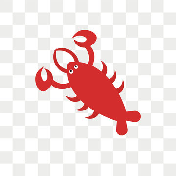 Lobster vector icon isolated on transparent background, Lobster logo design