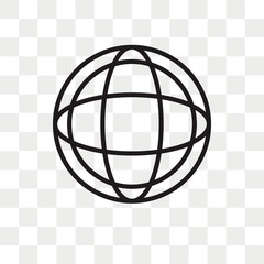 Planet grid circular vector icon isolated on transparent background, Planet grid circular logo design