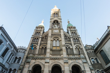 Facade of Santísimo Sacramento Church in Buenos Aires, Argentina
