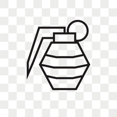 Grenade vector icon isolated on transparent background, Grenade logo design