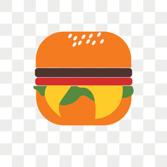 Burger vector icon isolated on transparent background, Burger logo design