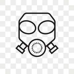 Gas mask vector icon isolated on transparent background, Gas mask logo design