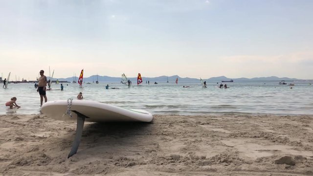 Enjoying the beach and practicing water sports