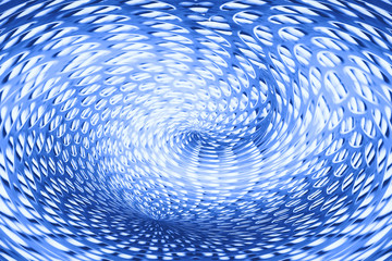 Spherical blue warp of space. Fantastic background image of wormhole of cobalt color in center of...
