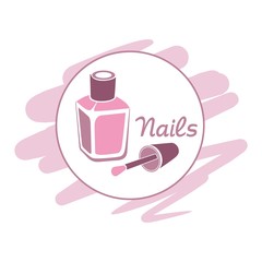 vector logo template for Nail Studio and manicure salon with lettering