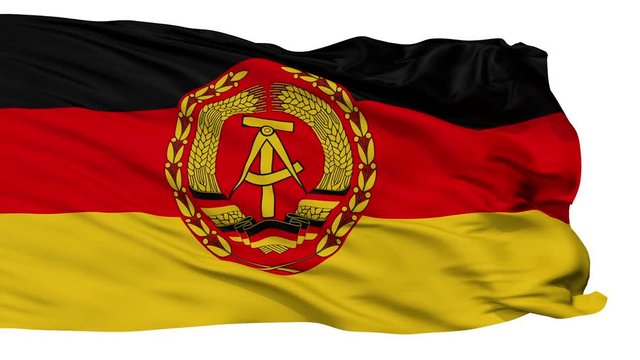 Nva East Germany Flag, Isolated View Realistic Animation Seamless Loop - 10 Seconds Long