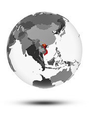 Vietnam on political globe isolated