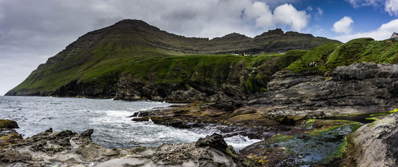 Panoramic shot of the faroese landscape