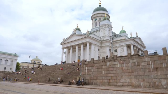 Helsinki Cathedral&nbsp;is the&nbsp;Finnish Evangelical Lutheran&nbsp;cathedral&nbsp;of the&nbsp;Diocese of Helsinki, located by the Senate square in&nbsp;Helsinki,&nbsp;Finland. It is a major landmark of the city.