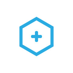 Hexagon with plus logo