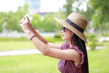 a woman in summer travel