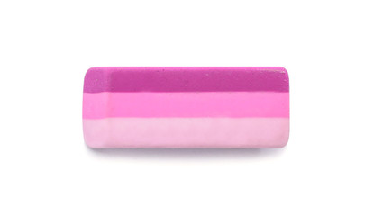 Eraser on white background. Stationery for school