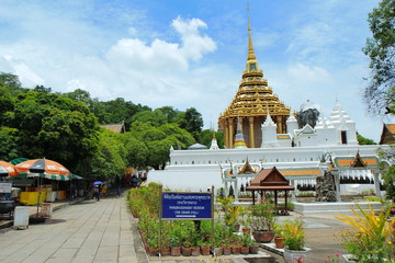 Tourists and Buddhists came respect Lord Buddha’s footprint at Wat Phra Phutthabat  Ratchaworamahawihan.