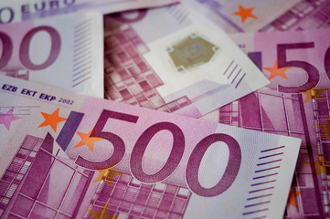 Five hundred euros banknotes hologram