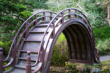 Wood bridge in Japanese Tea Garden