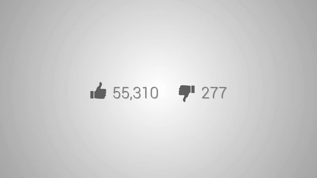 A video counter quickly increasing to 100,000 like. 4k.