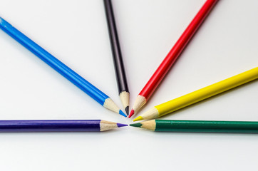 Set of colorful wood pencil for drawing