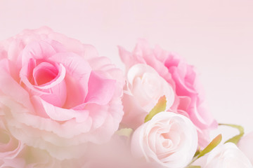 Sweet color fabric roses in soft style for background