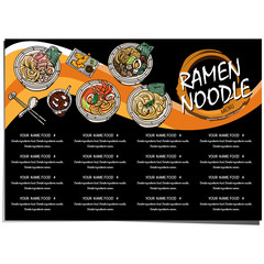 menu ramen noodle japanese template design