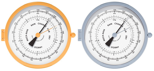 Set of barometers, 3D rendering