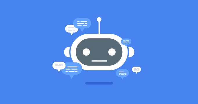 animation modern flat chat bot with speech bubble icons