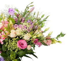 Beautiful flowers bouquet isolated on white